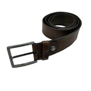 Ferracini Men's 33" - 39" Brown Leather Designer Belt Textured 115 cm Classic
